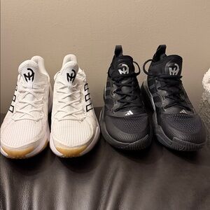 2 pair Adidas Mahomes Trainers, Black & White pairs size 10.5
Incredible Deal